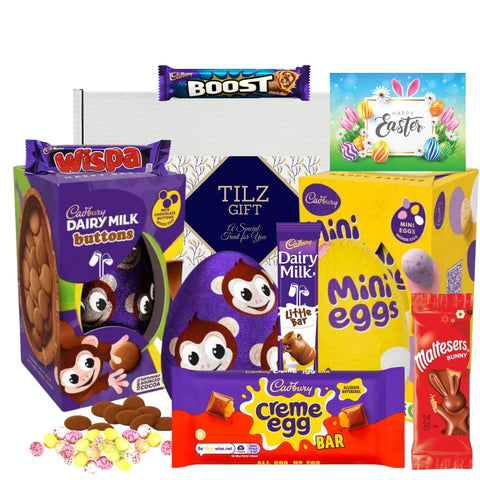 Easter Eggs Easter Chocolate Gift Hamper - Chocolate Easter Gifts For Kids Dairy Milk Easter Egg, Freddo Easter Egg, Mini Eggs, Creme Eggs (BUTTONS & MINI EGG)