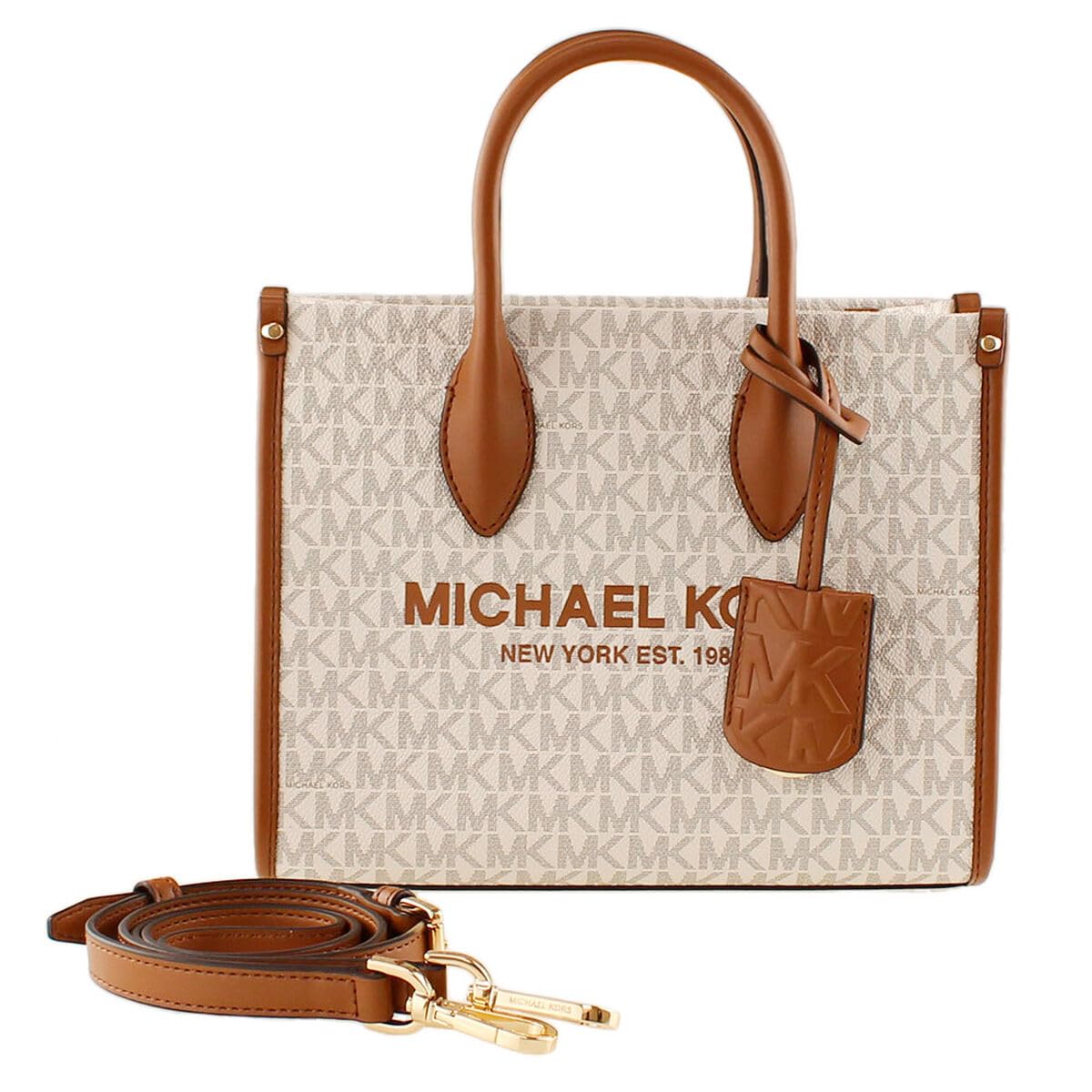 Michael Kors Small Mirella Logo Tote Crossbody Bag (Vanilla)