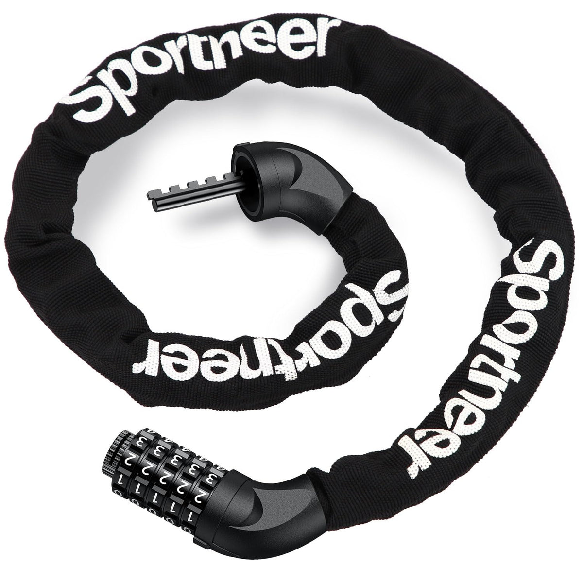 Sportneer Bike Lock, Security Bicycle Chain Lock 5-Digit Resettable Combination Anti-Theft Cycle Locks, 7mmx975mm