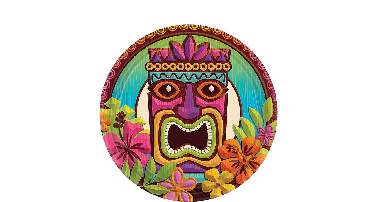 AmscanTropical Tiki Party Dessert Plates, 7", 60 Ct.