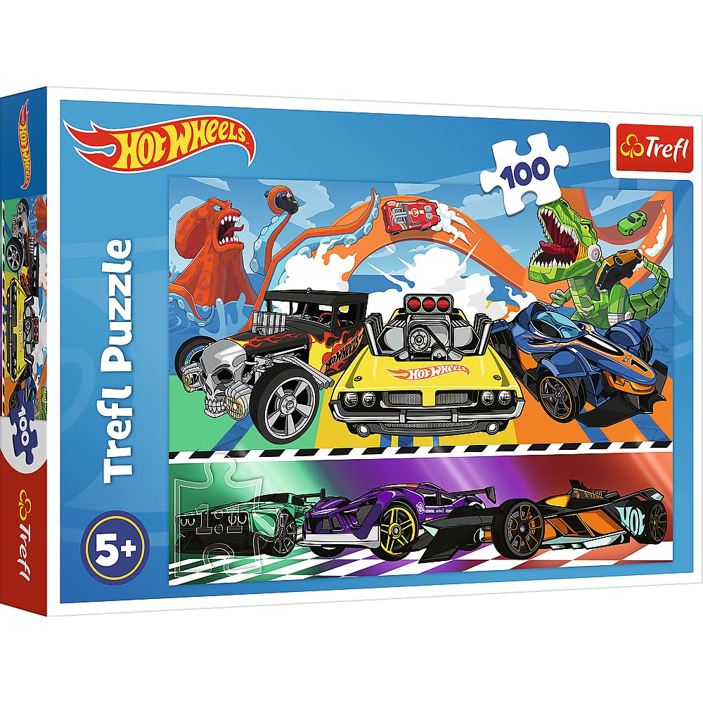 Trefl 100 el. elementów P?dz?ce samochody Hot Wheels [PUZZLE]