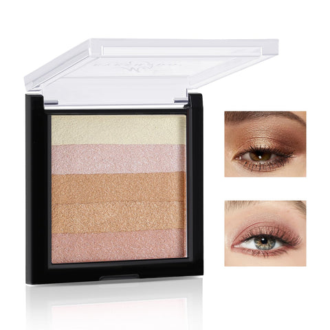 Boobeen Glitter Eyeshadow Palette, 5 Colors Highly Pigmented Eyeshadow Shimmer Powder, Glitter Highlighter Eye Shadow Makeup for Women, Creates Sparkling Metallic Finishes, Long-Lasting