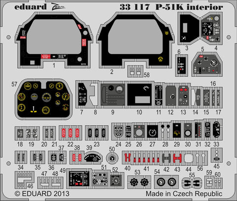 Eduard EDU33117 1:32 Color Zoom PE - P-51K Mustang Interior (for The Tamiya Model kit