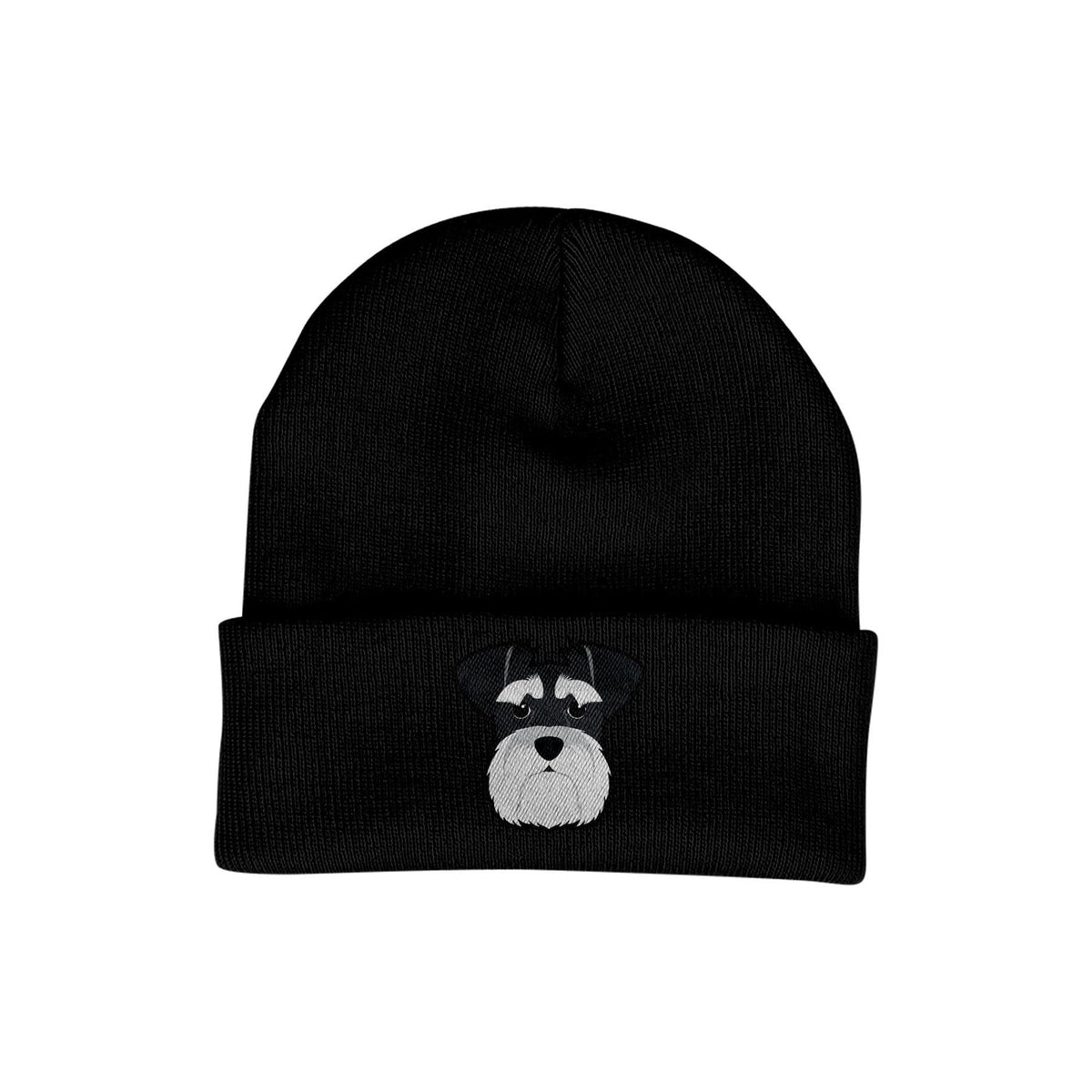Bang Tidy Clothing Schnauzer Beanie Hat - Dog Lovers Gifts for Women - Winter Hats for Women - Knitted Wooly Ladies Hats - Dog Walking Accessories - Embroidered Gifts for Dog Lovers Black