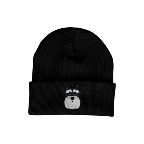 Bang Tidy Clothing Schnauzer Beanie Hat - Dog Lovers Gifts for Women - Winter Hats for Women - Knitted Wooly Ladies Hats - Dog Walking Accessories - Embroidered Gifts for Dog Lovers Black