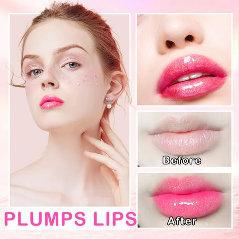 QIUFSSE Magic Color Changing Lip Oil Stain Color Changing Lip Gloss Hydrating Lip Oil Tinted Shimmer Plumping Lip Glow Oil for Lip Care and Dry Lips