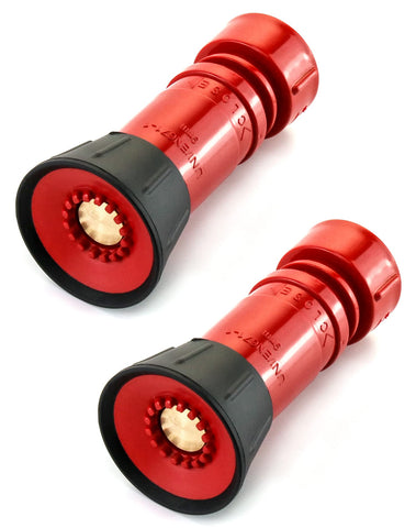 QWORK Fire Hose Nozzle, 1" Heavy Duty NPSH/NPT Thermoplastic Constant Flow Fog Nozzle, Fire Equipment, 2 Pack