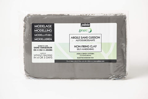 Pebeo 766351 GÃ‰DÃ‰O Non-Firing Modelling Clay 1,5KG LOAF Concrete Grey, 1.5kg
