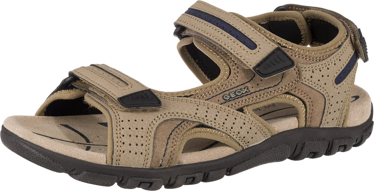 Geox Mens Uomo Strada Sandals, Sand Navy, 11 UK