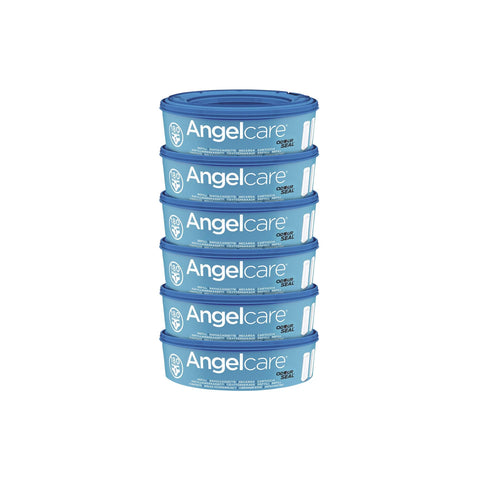 Angelcare - Nappy bin refill cassettes - Compatible with Angelcare Nappy Disposal System - Pack of 6