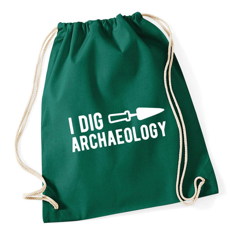Hippowarehouse I dig archaeology Drawstring Cotton School Gym Bag 37cm x 46cm, 12 litres