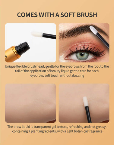 Brow Glow Serum for Thick, Long-Lasting Brows, Waterproof & Non-Clumping Formula, Black