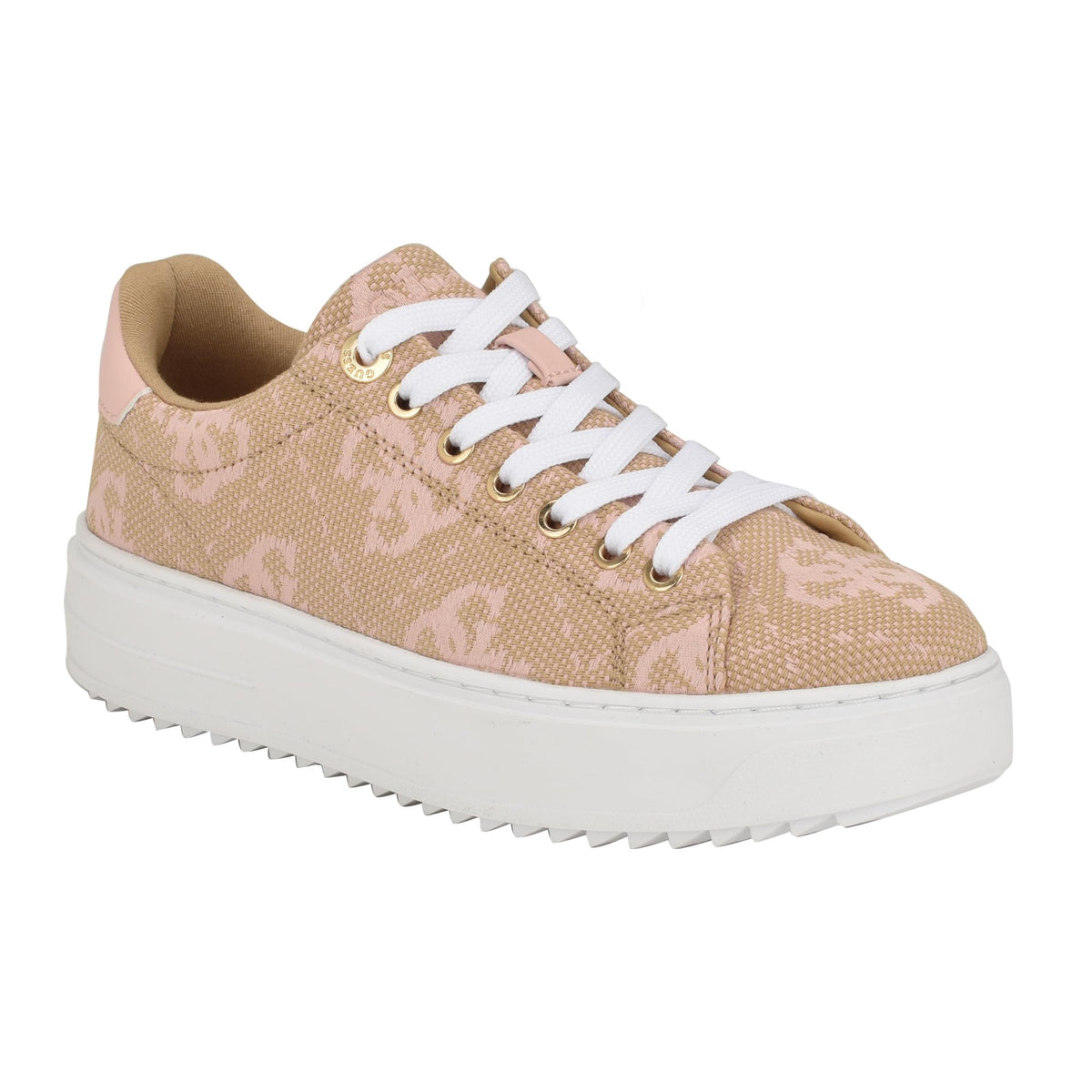 GUESS Women's DENESA Sneaker, Beige/Cameo 681, 8.5