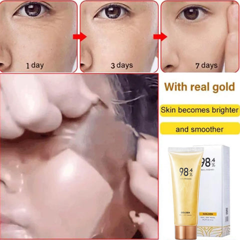 3PC Gold Foil Peel Off Mask,Gold Peel Off Mask 98.4% Face Mask Golden Peel Off Anti-Wrinkle Mask Blackhead Remover Mask Golden Exfoliating Mask