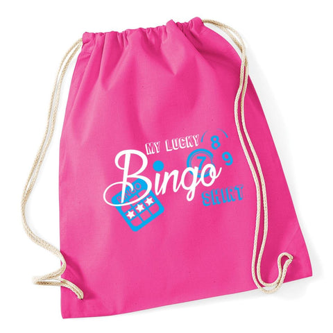 Hippowarehouse My Lucky Bingo Shirt Girly Drawstring Cotton School Gym Bag 37cm x 46cm, 12 litres