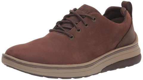 Skechers Men's Perf/Emboss Leather Oxford, BRN, 13