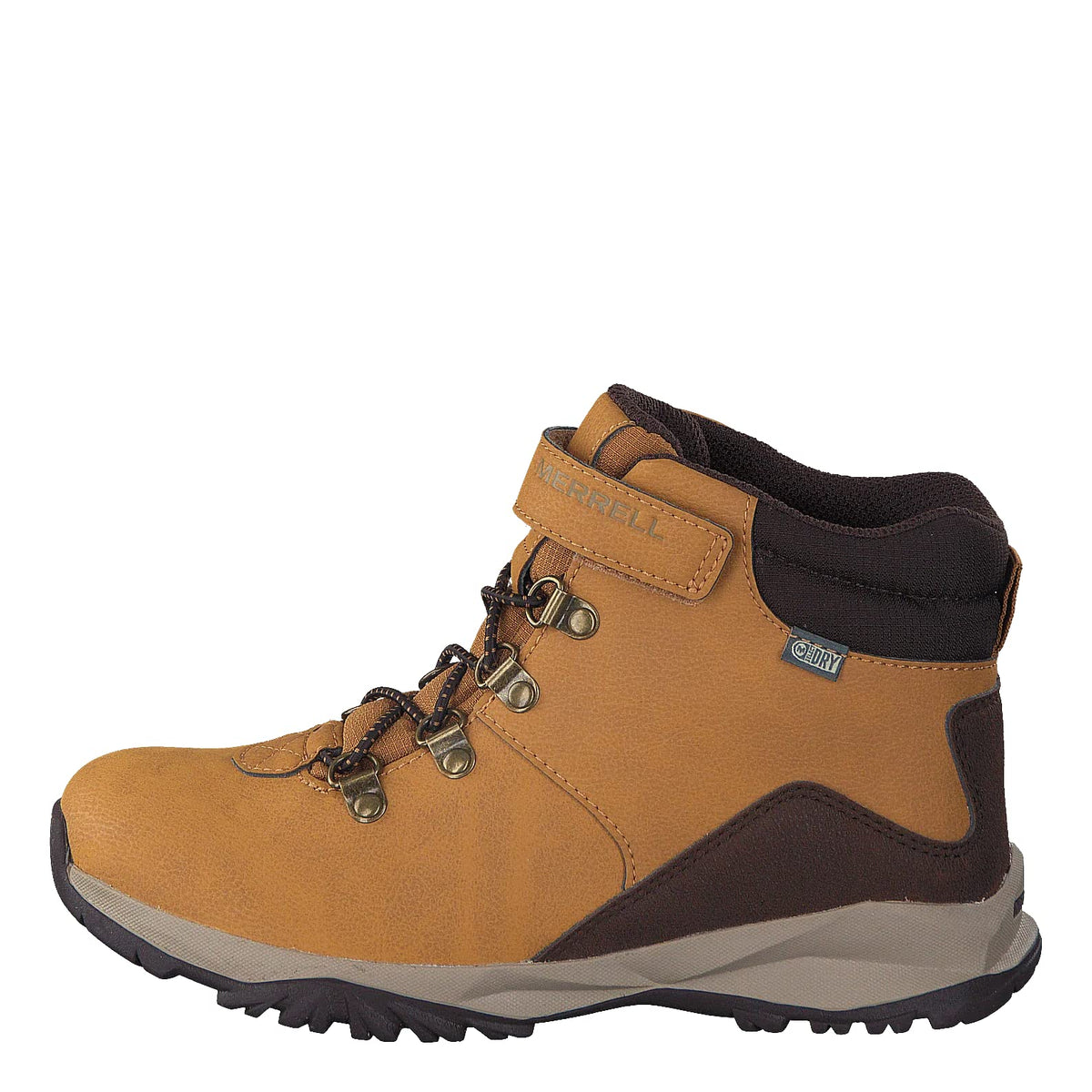 Merrell BoysÃ¢â‚¬â„¢ ml-B Alpine Casual Waterproof High Rise Hiking Boots, Orange (Wheat), 3 UK 35 EU
