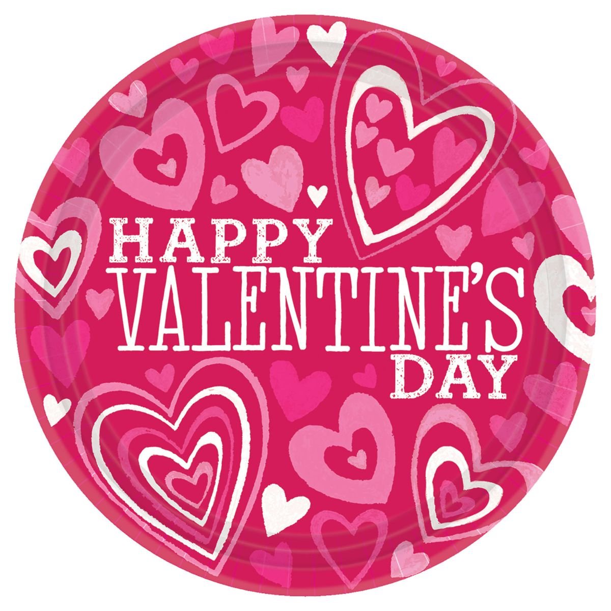 Amscan Valentine Party Plates, 18 pieces