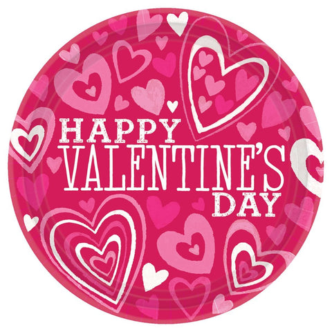 Amscan Valentine Party Plates, 18 pieces