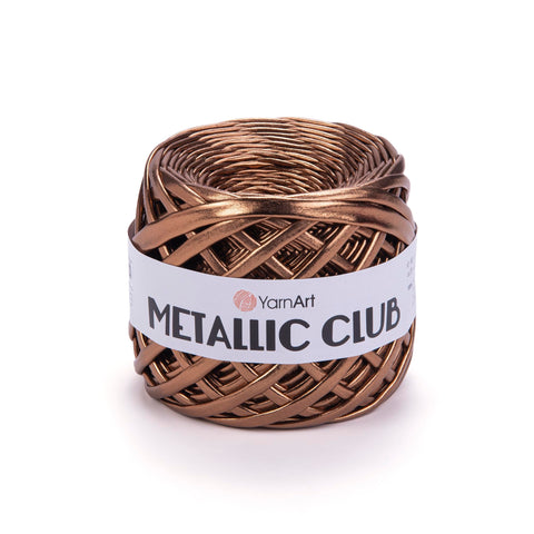 YarnArt Metallic Club Yarn Super Bulky T-Shirt Yarn 100% Polyester Yarn 6.35 oz / 180 gr, 60 yrds / 55 Meters, Shiny Colors, Handbag Yarn, Rug, Chic Night bah Yarn, Crochet Bag Yarn (8108)