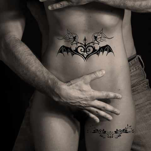 Generic Sexy Wing Temporary Tattoos 3D Sexy Stickers Lace Cosplay Fake Tattoo?Succubus 24 Various styles?Waterproof Long Lasting Tattoos for Ladies Girls