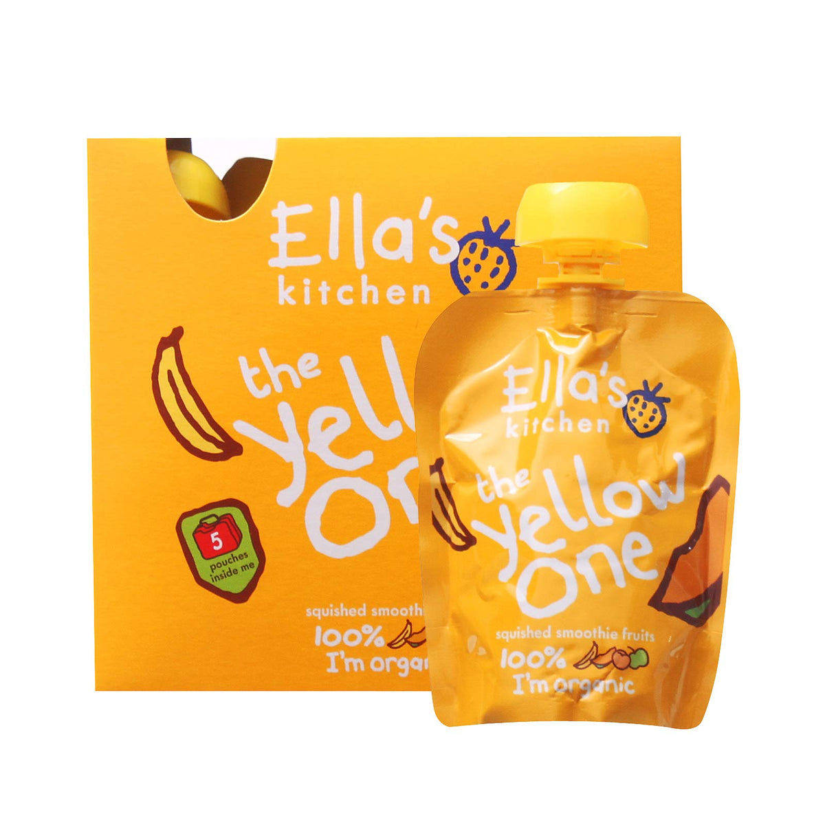 (12 PACK) - Ellas Kitchen - Smoothie Fruit - Yellow One mltpc | 5 x 90g | 12 PACK BUNDLE