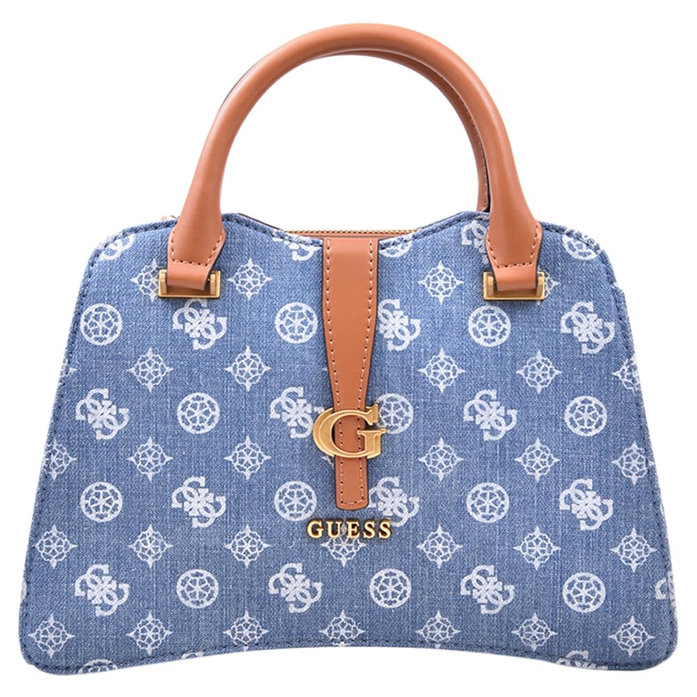 GUESS Kuba Small Satchel, Denim Logo