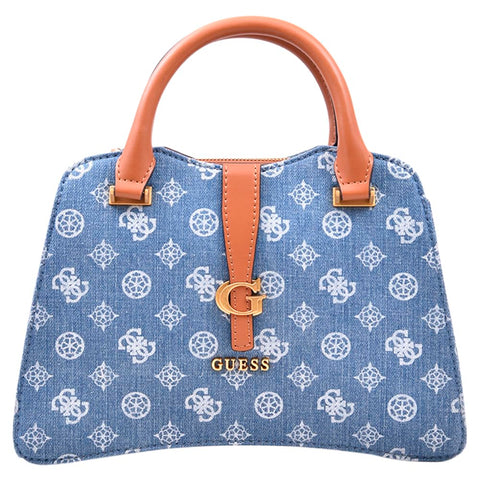 GUESS Kuba Small Satchel, Denim Logo