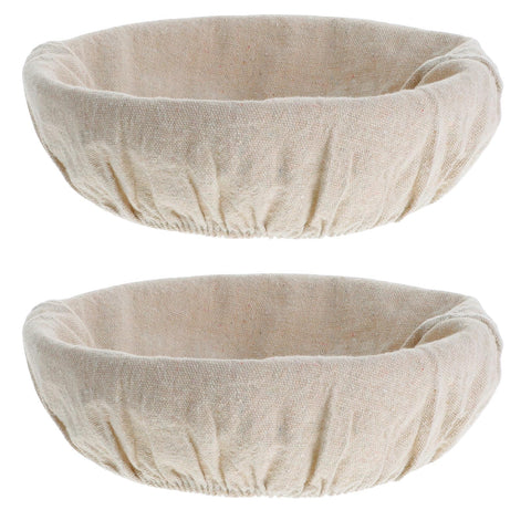 YUXIANLB 2 Pcs Bread Proofing Basket Liner Cloth, 9 Inch Natural Rattan Baking Basket Liner Sourdough Bread Basket Cover for Home, Liner Bowl Covers for Bread Proofing Cloth