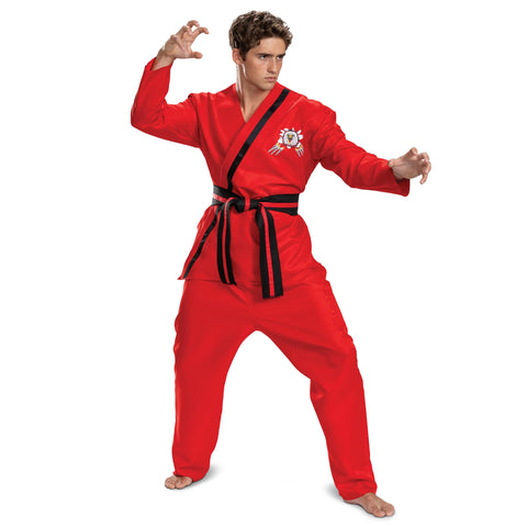 Disguise Eagle Fang Adult Costume, Official Cobra Kai Adult Costumes with Pants and Belt, Adult Size XS/S