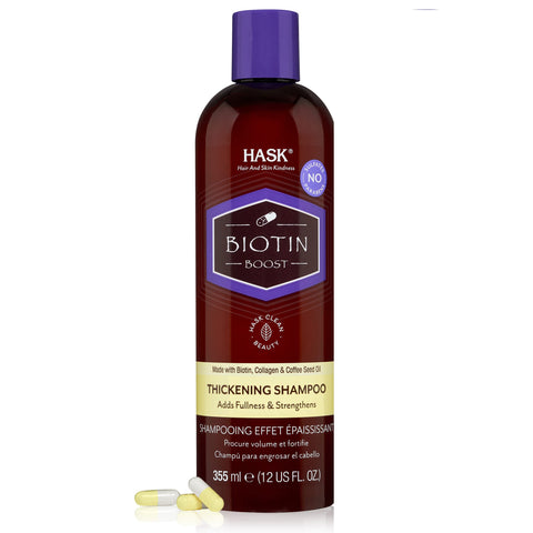 HASK Biotin Boost Shampoo, thickening for all hair types, colour safe, and cruelty-free - 1 355mL Bottle