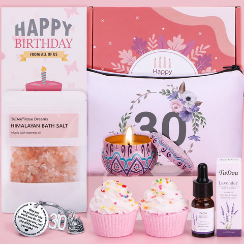 30th Birthday Gifts for Women, Personalised Birthday Hampers for Her Turning 30, Funny 30 Year Old Pamper Gifts Basket for Women Best Friend, Sister, Wife, Mum, Ladies 30th Birthday Presents Ideas