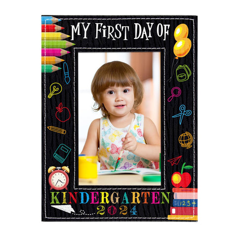 FaCraft My First Day of Kindergarten Picture Frames 4"x6" First Day of Kindergarten Gift 1st Day of Kindergarten Photo Frames First Day of Kindergarten Prek Preschool Gifts for Kids Boys Girls