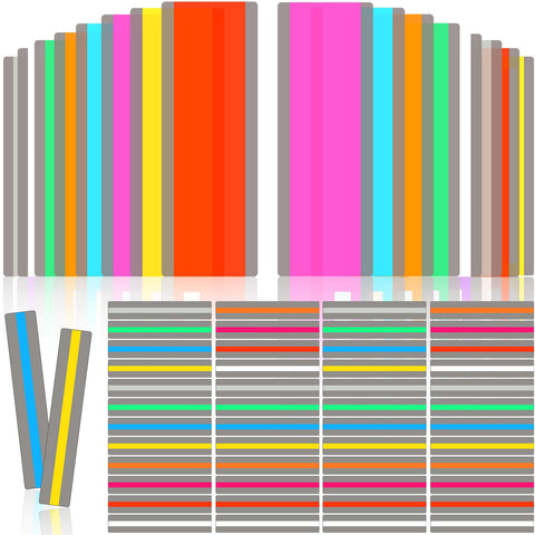 64 Pieces Guided Reading Strips with 2 Styles Highlighter Bookmarks Reading Strips Colored Overlay Reading Tracking Rulers Dyslexia Tools for Kids Students Teacher Supply, 2 Sizes (Simple Style)