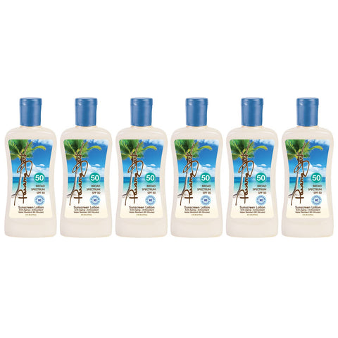 Panama Jack Sunscreen Suntan Lotion - SPF 50, Broad Spectrum UVA/UVB Protection, PABA, Paraben, Gluten & Cruelty Free, 6 FL OZ (Pack of 6)