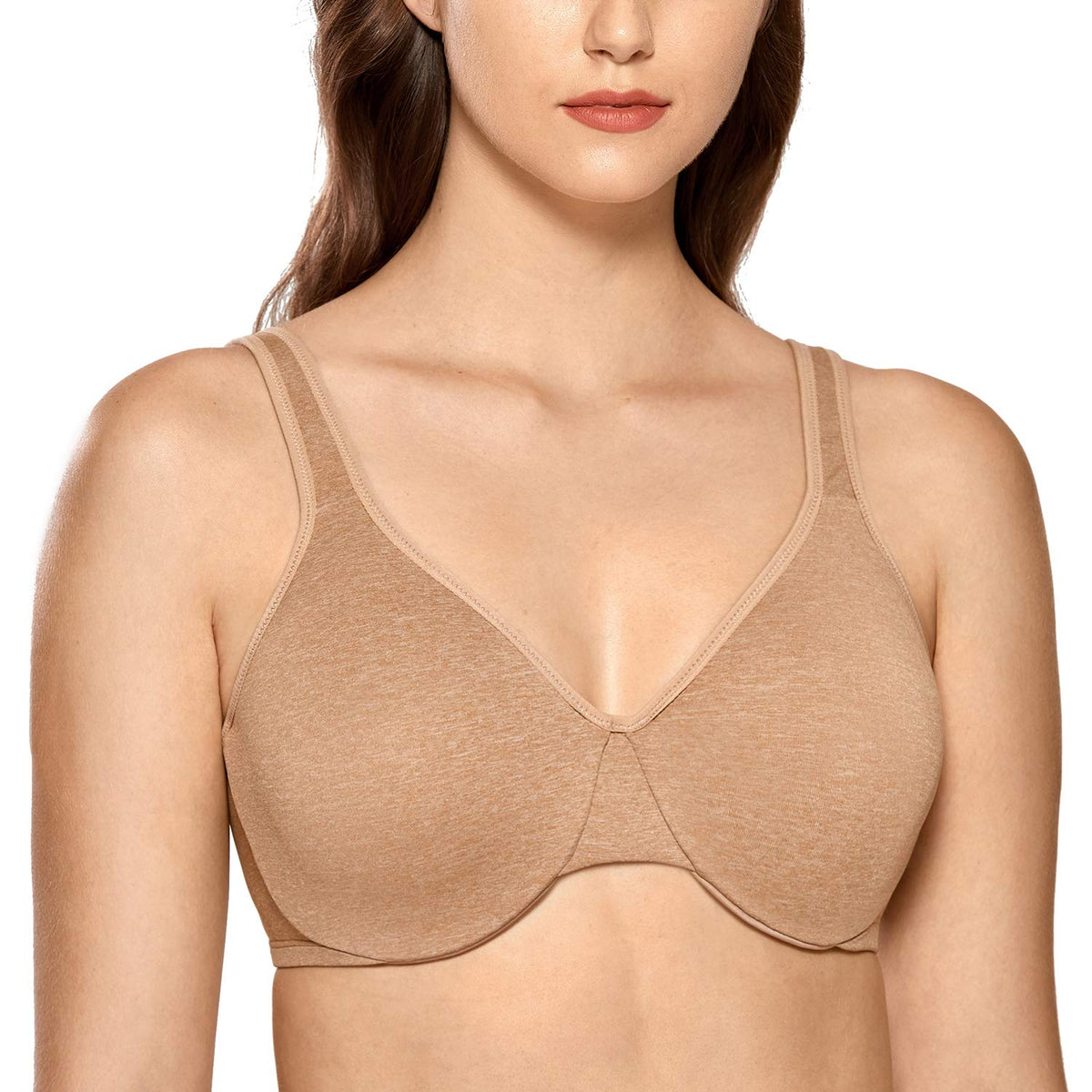 DELIMIRA Women's Minimizer Seamless Full Coverage Underwire Non Padded Bra Chanterelle 36B