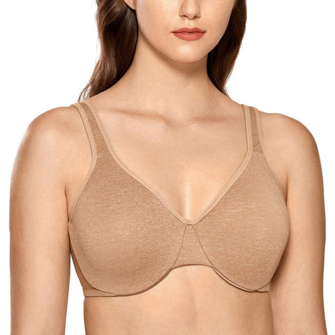 DELIMIRA Women's Minimizer Seamless Full Coverage Underwire Non Padded Bra Chanterelle 36B