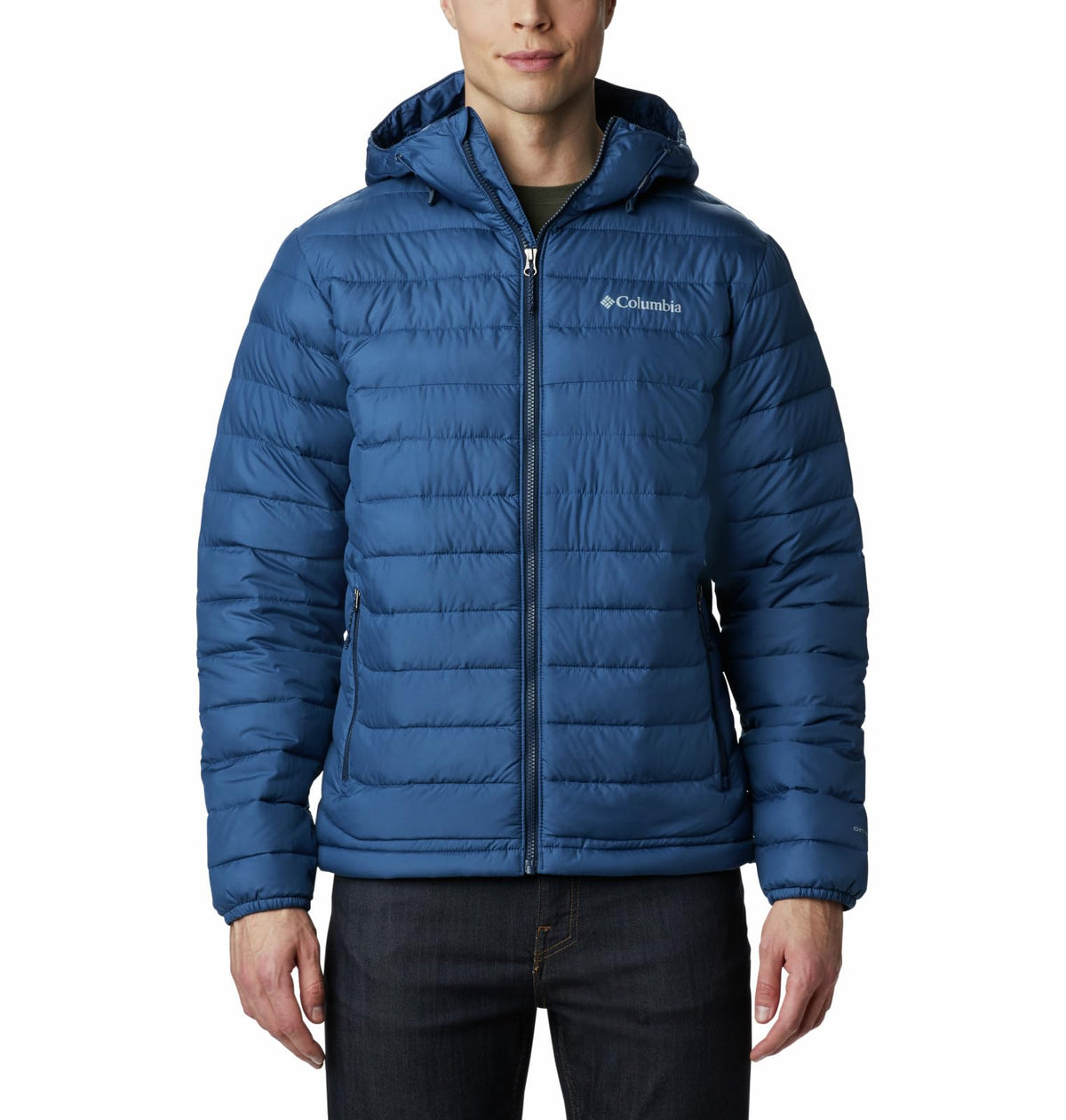 Columbia Men's Powder Lite Hooded Jacket, Night Tide, Large
