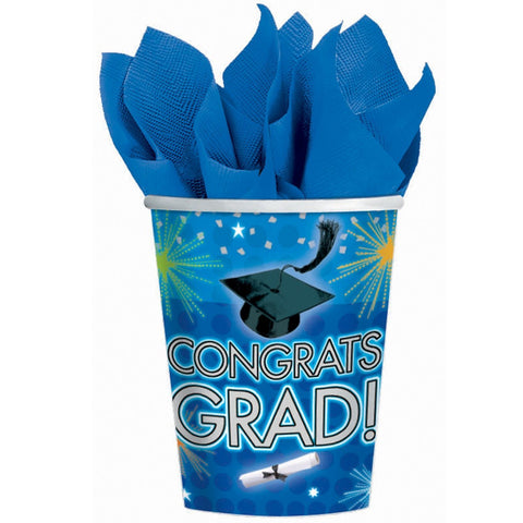 Dazzling Grad Graduation 9 oz. Paper Cups Party Accessory