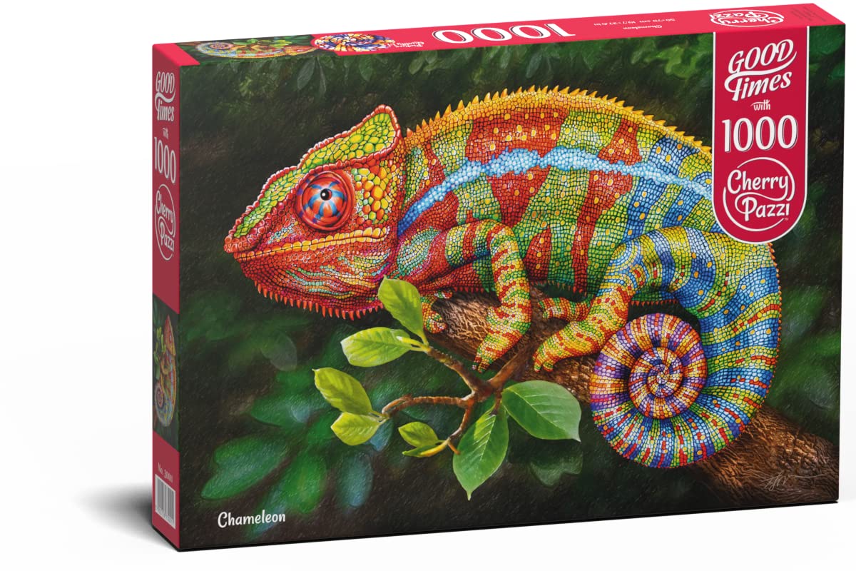 CherryPazzi Chameleon 1000 Piece Jigsaw Puzzle - Premium HD Printing with Vivid Colors for Adults and Teens, Engage with Family and Friends, Unique Gift 27.6" x 19.7"