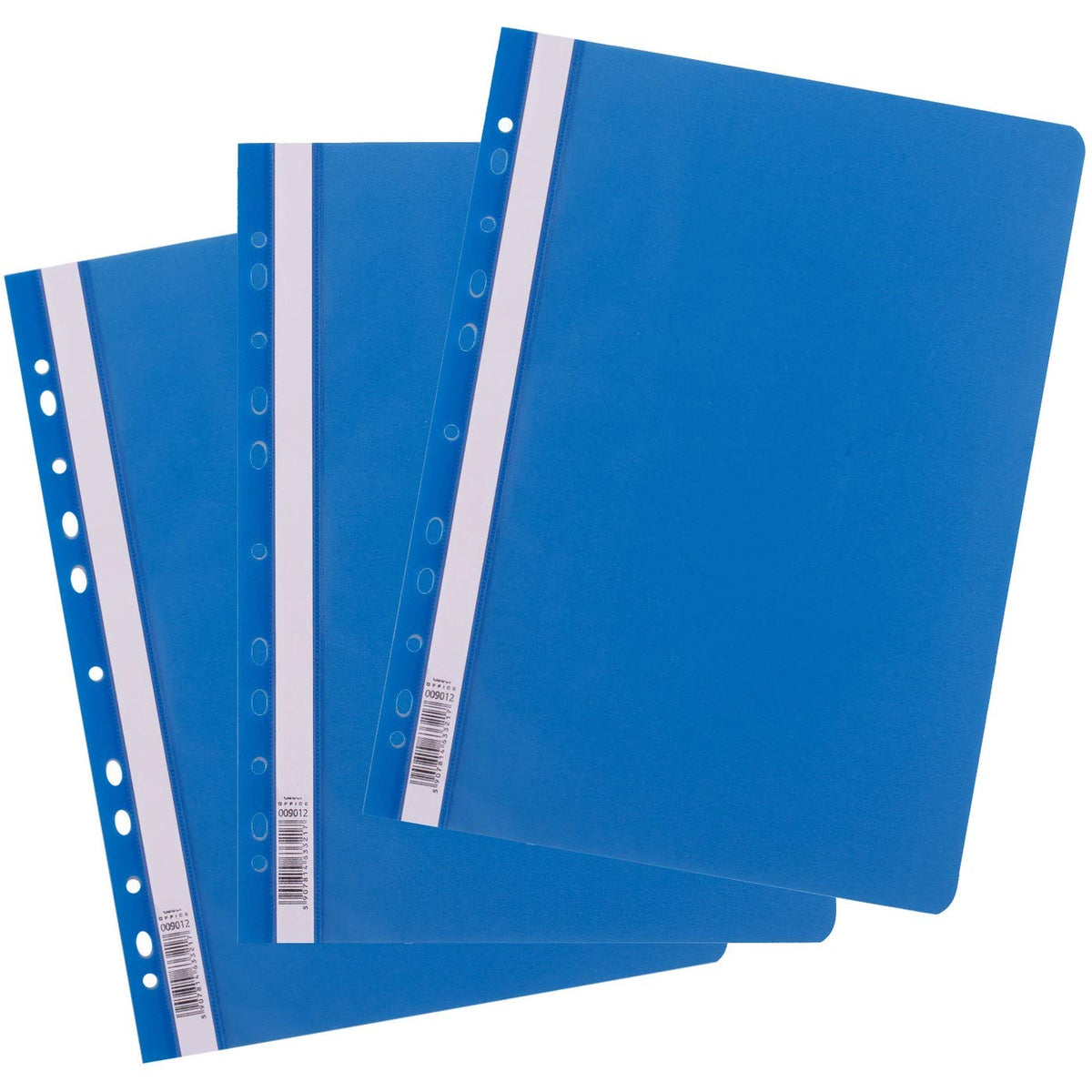 D.RECT Pack of 25 A4 File folders with Perforation Made of Plastic with Transparent Front Cover, Plastic File Folder Made of PP Film, Perforated, Euro Perforation, Blue