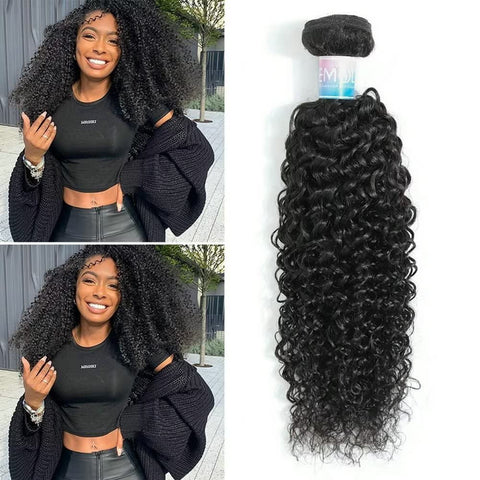 Kinky Curly Human Hair Bundles Thick Curly Weave Bundles Virgin Hair Bundles Full Head Hair Natural Black Color Hair Bundles Can Be Dyed 1 Bundle 100g 24 Inch