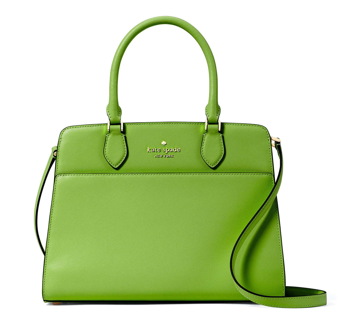 Kate Spade New York Madison Medium Saffiano Leather Satchel, Turtle Green