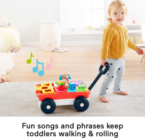 Fisher-Price Baby & Toddler Toy Laugh & Learn Pull & Play Learning Wagon Musical Pull-Along with Activities for Infants Ages 6+ Months