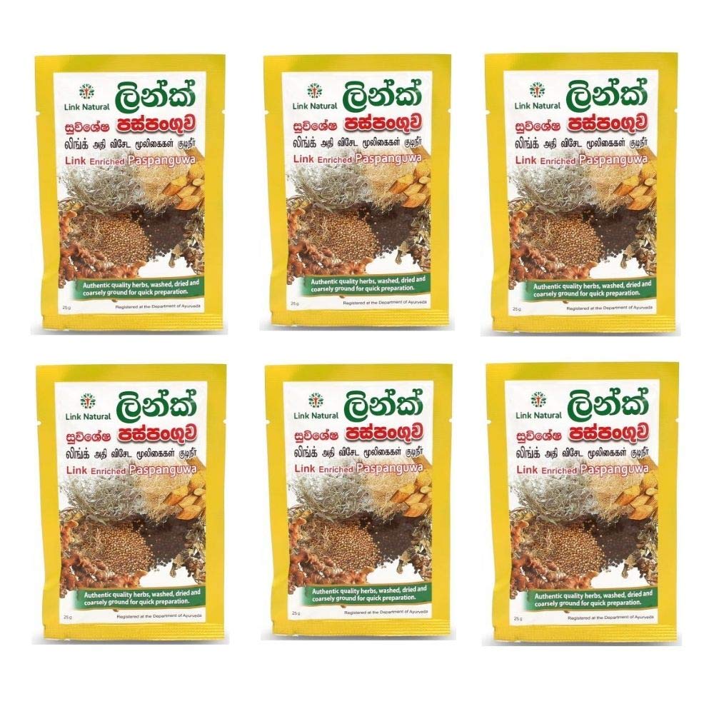 Link Paspanguwa Sri Lankan Ayurvedic Herbal Drink Enriched Authentic Quality Herbs 25G 6 Packs