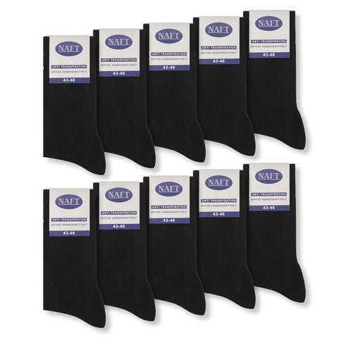 sockenkauf24 10 Pairs Dress Socks for Women and Men 100% Cotton without seam and unpleasant elastic straps at the top multiple gradings (6-8, 10 x Black)