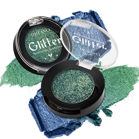 Green Glitter Shimmer Eyeshadow Palette for Eyes Makeup,Multichrome Holographic Eyeshadows Palette,Smooth Vibrant Pigment Powder,Long Lasting With No Creasing,Blue To Green,Talc Free & Cruelty Free