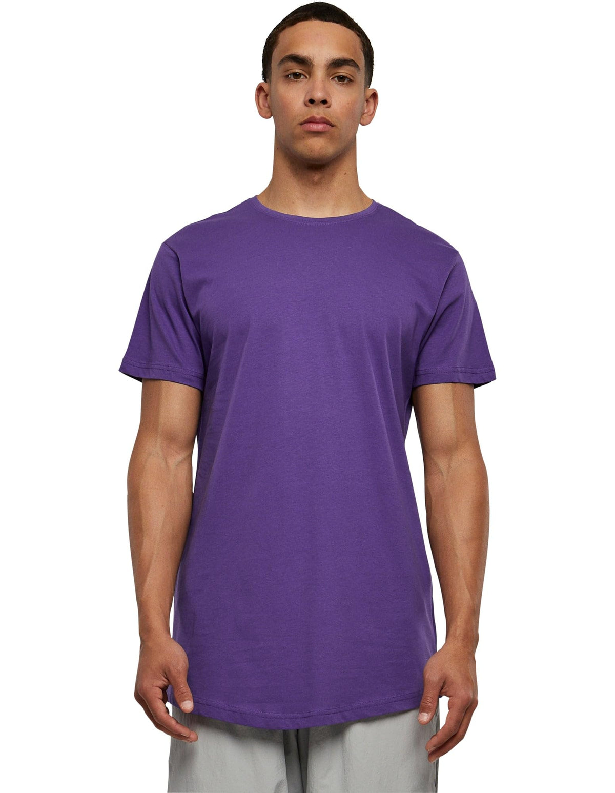 Urban Classics Men's Shaped Long Tee T-Shirt, Ultraviolet, XS, 1