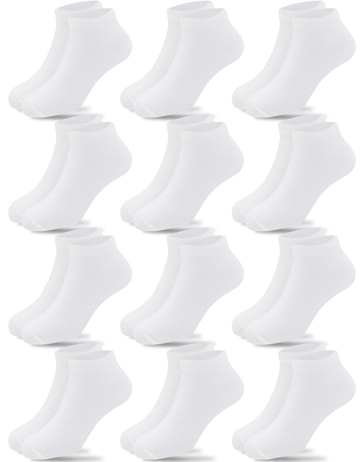Duufin 12 Pairs Kids Athletic Ankle Socks Boys Girls Kids White Ankle Socks 4-6 Years Toddler Low Cut Half Cushion Kids Ankle Socks, 4-6X