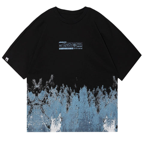 Vamtac Mens Oversized Graphic Tees Y2k Snow Mountain Graffiti Short Sleeve Shirts Streetwear Summer Tshirt Unisex Black